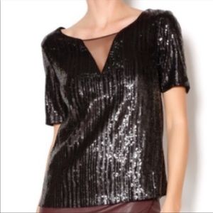 Ella Moss Black Sequin Blouse